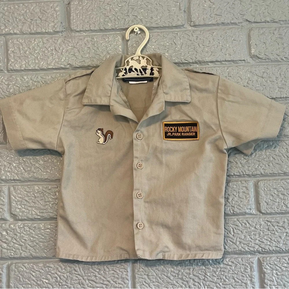 Rocky Mountain Jr Park Ranger 24M Toddler Button Up Tan Souvenir Shirt - Picture 1 of 6
